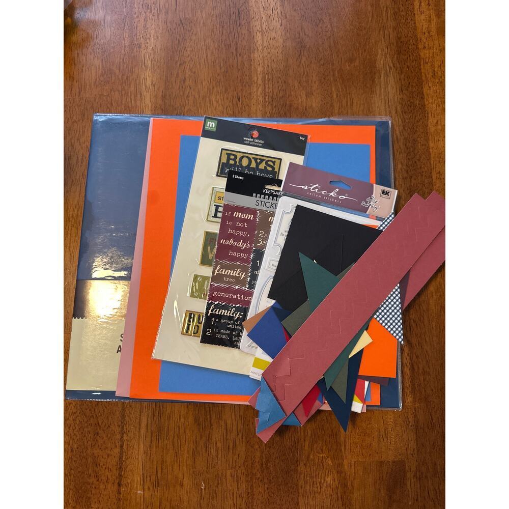 Recollections 12x12 Scrapbook Album + Stickers Paper Lot | Sticko EK Success
